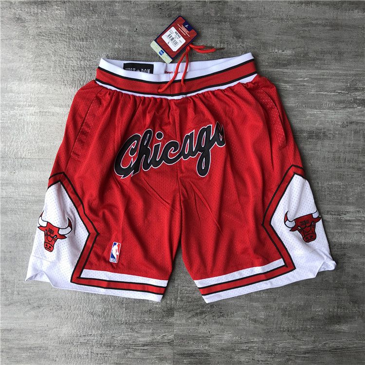 Men NBA 2021 Chicago Bulls Red Shorts 3